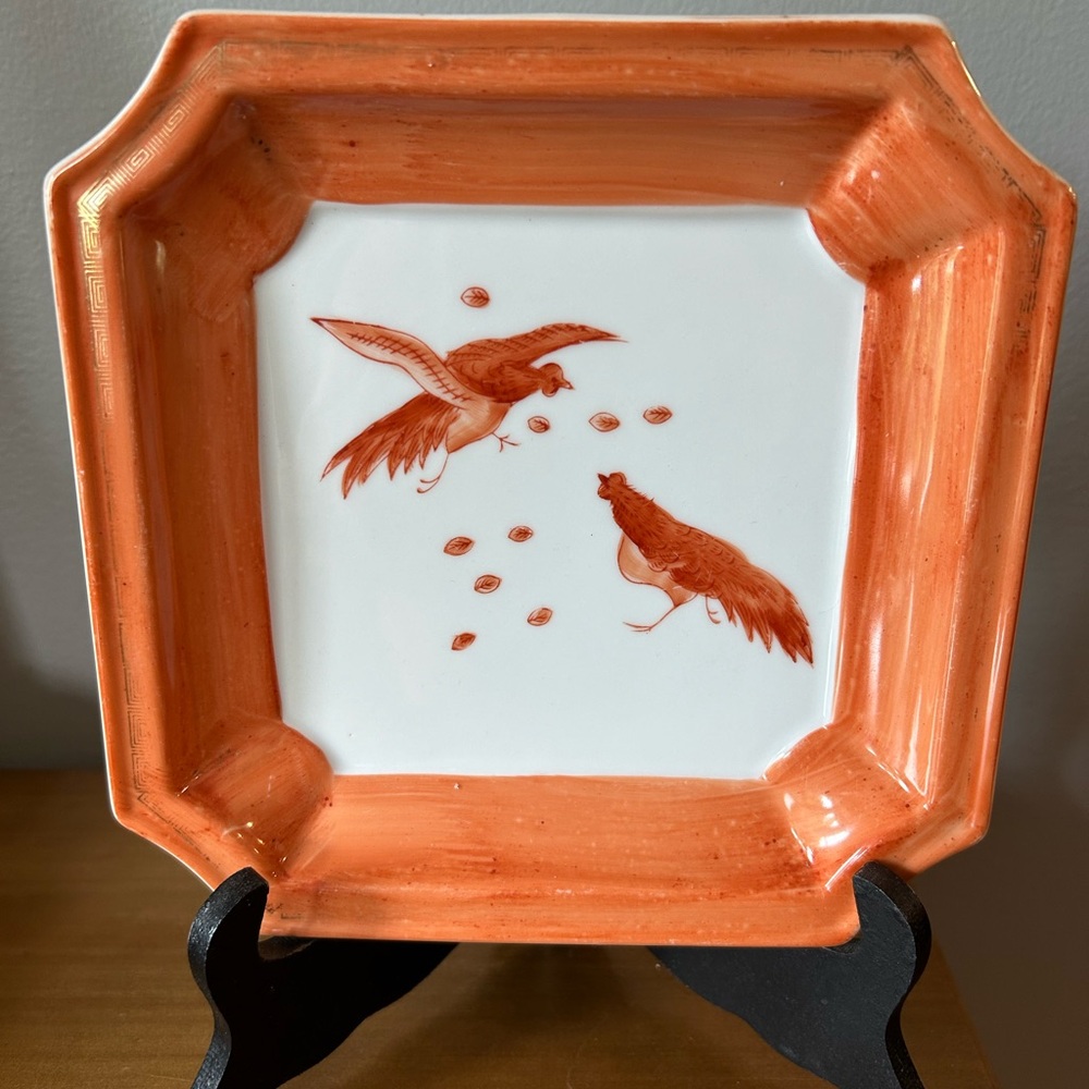 ANDREA by SADEK 8" Square Decorative Plate Pheasants (1)
